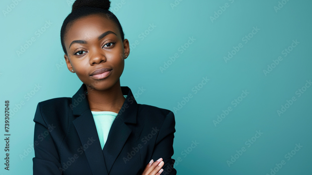 West African Businesswoman, Isolated on Solid Background - Copy Space Provided West African Businesswoman, Isolated on Solid Background - Copy Space Provided