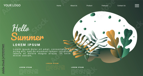 Gradient modern design concept. Landing page template . Modern Floral vector illustration concept for business web page, website and mobile website. Vector illustration