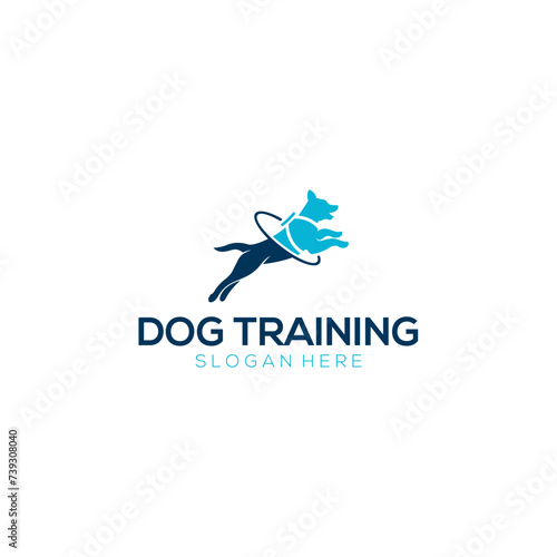 dog training logo,jumping dog logo