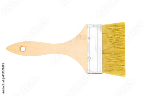 Obraz na płótnie wide paint brush with natural bristles and wooden handle