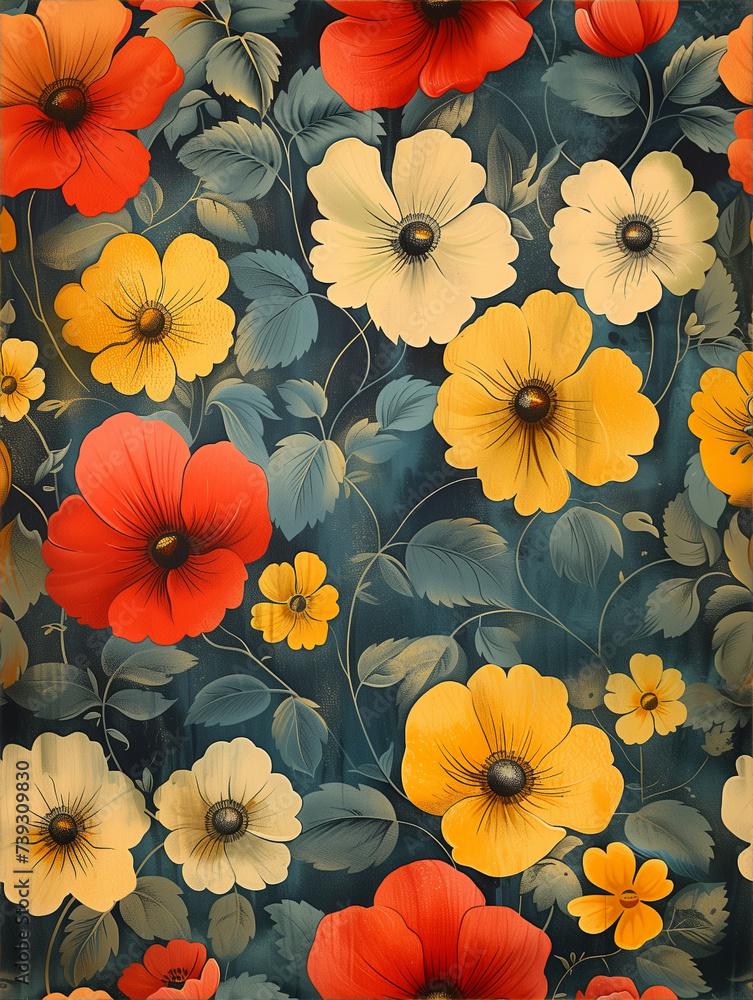 Floral pattern 1940s Floral pattern 1940s