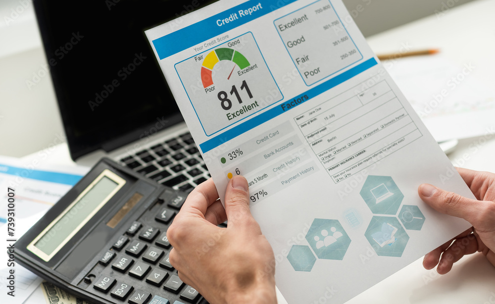 Credit Report Financial Banking Economy Concept Credit Report Financial Banking Economy Concept
