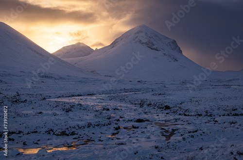 Snow on the Red Cuillin Isle of Skye