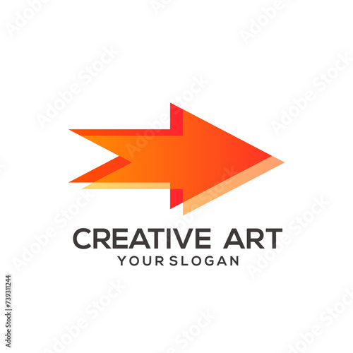 Free Download Arrow logo gradient colorful design - GFXLoad