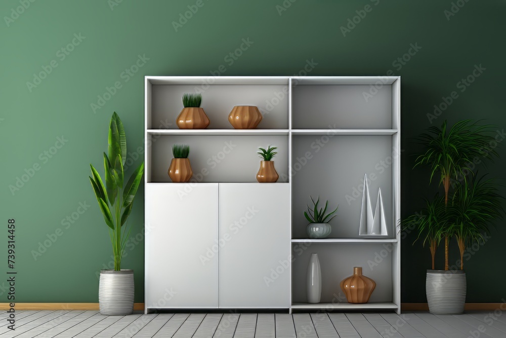 Fototapeta premium room with plants and a shelf with plants on it