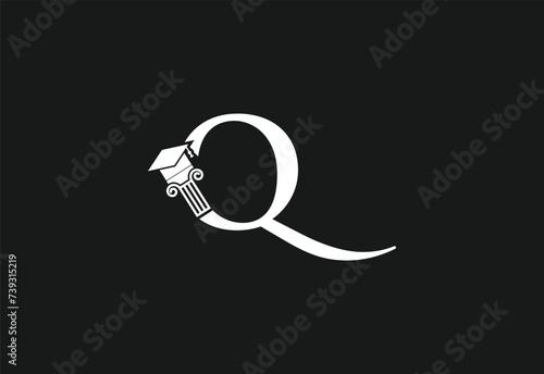 Low firm logo with latter Q vector template, Justice logo, Equality, judgement logo vector illustration