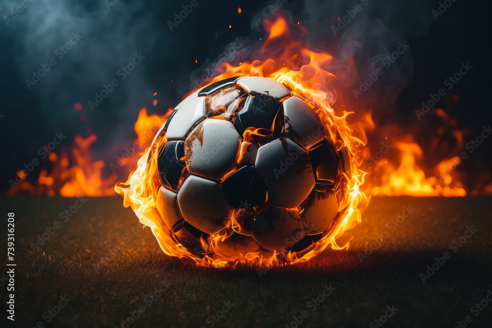soccer ball in fire