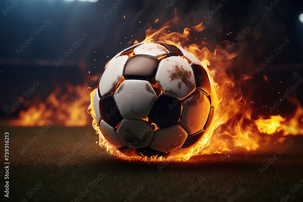 soccer ball in fire
