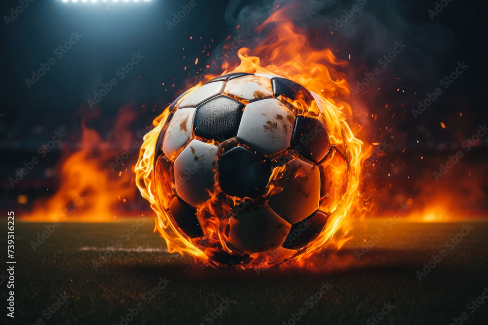 soccer ball in fire