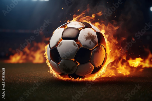 soccer ball in fire 