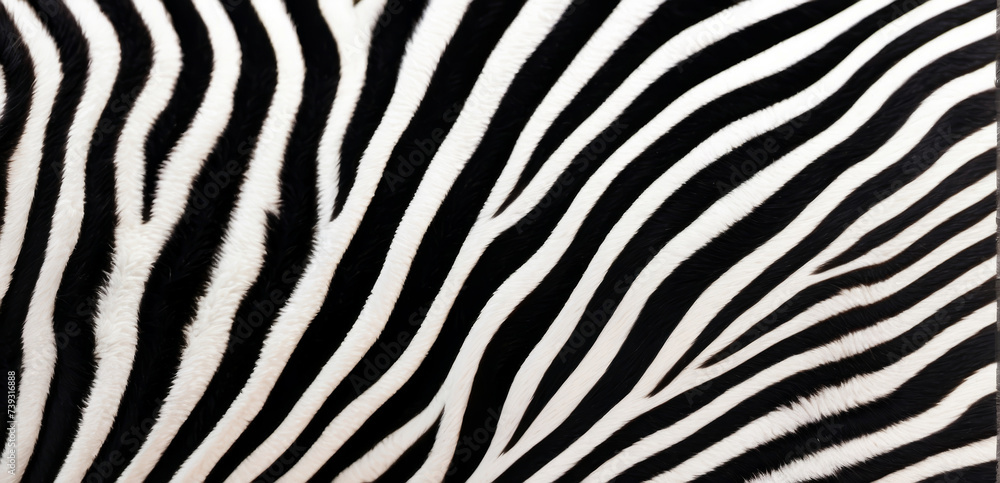 Trendy zebra skin pattern background . Animal fur, texture background for Fabric design, wrapping paper, textile and wallpaper, extra wide