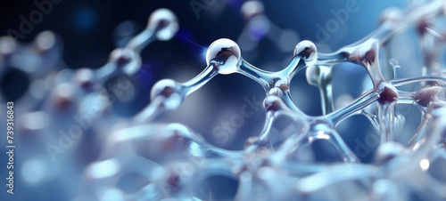 Obraz na płótnie Transparent molecular structure in a blue hued scientific environment w salonie