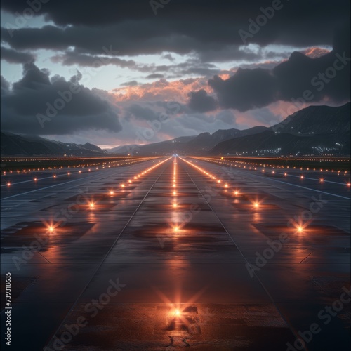 airport runway, dark colors  © cristian
