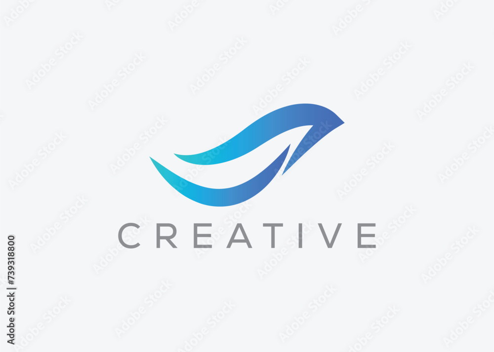 Fototapeta premium Creative and minimal bird vector logo design template. Dove Flying logo. Pigeon vector