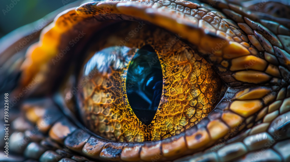 Fototapeta premium reptile eye, extreme close-up