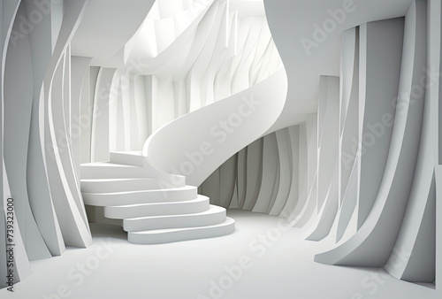 White Room With Spiral Staircase