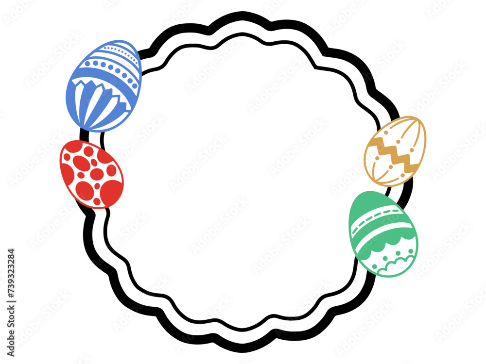 Frame Background Easter Eggs Illustration Frame Background Easter Eggs Illustration