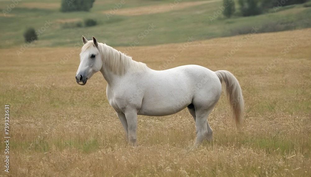 white horse in the field white horse in the field