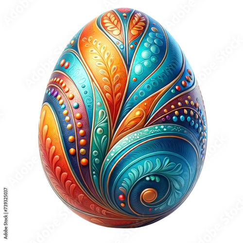 3D Easter egg designed for Easter Sunday,3D rendering png , isolated on a transparent background. photo