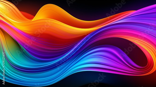 Abstract neon lights on digital background modern and futuristic 3d illustration