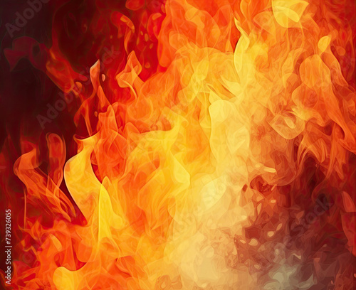 Close Up of Fiery Orange and Yellow Flames
