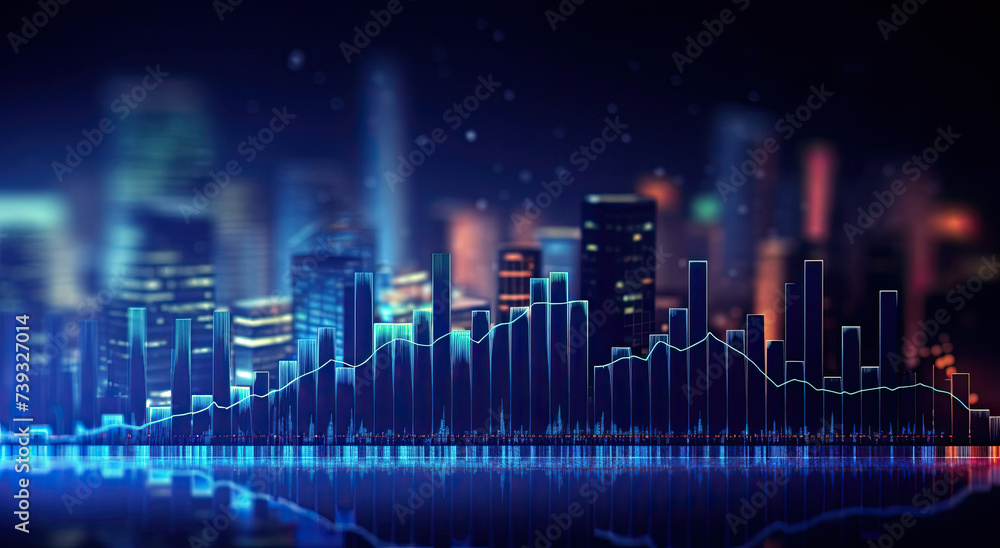 Fototapeta premium Urban Cityscape With Buildings and Skyscrapers