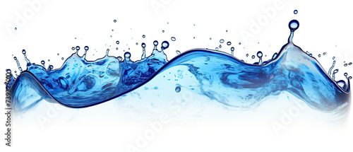 Blue Wave of Water With Bubbles