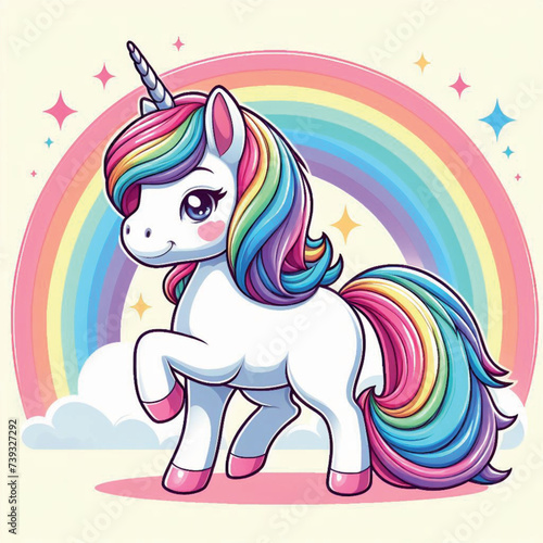 Cute Unicorn Vector Cartoon illustration