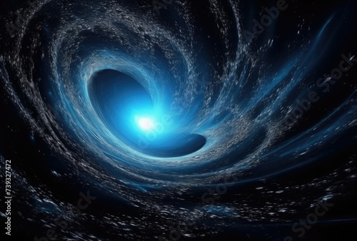 Enigmatic Black Hole Emitting Blue Light