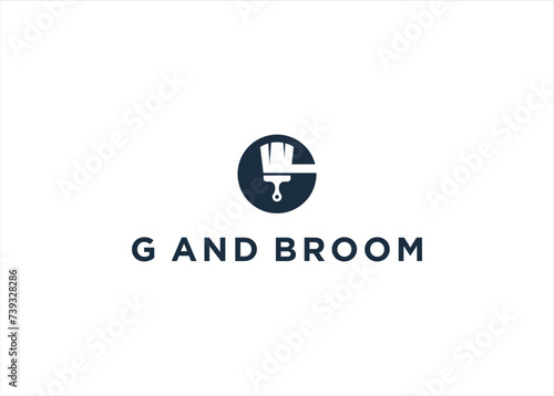 Free Download Initial Letter G Broom logo design vector illustration - GFXLoad
