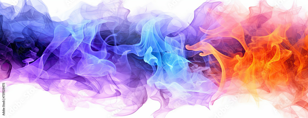Colorful Smoke on a White Background
