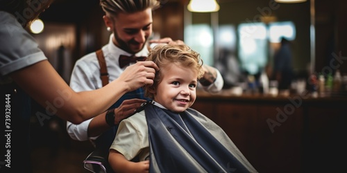 child at the hairdresser Generative AI