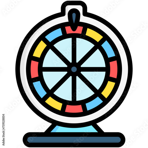 Prize Wheel lineal multi color icon  related to carnival  festival theme  best for UI  UX kit  web and app development.