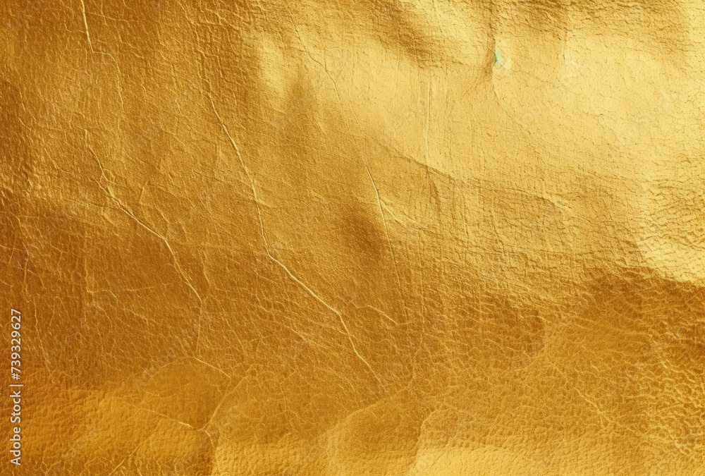 Close Up of Gold Colored Leather Texture - obrazy, fototapety, plakaty 