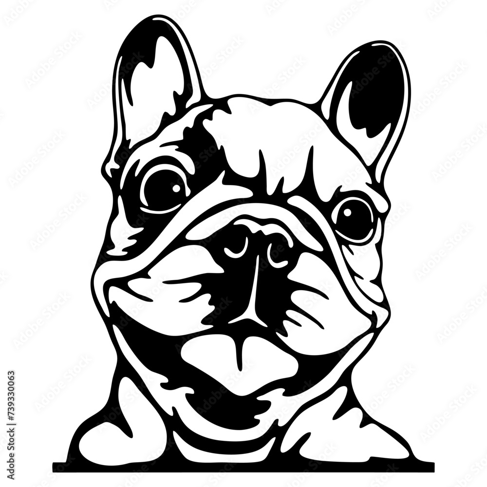 Peeking French Bulldog - Dog lover owner gift - Dog cut file - Peeking Dog Cut Stencil