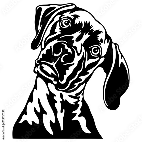 Peeking Weimaraner - Dog lover owner gift - Dog cut file - Peeking Dog Cut Stencil