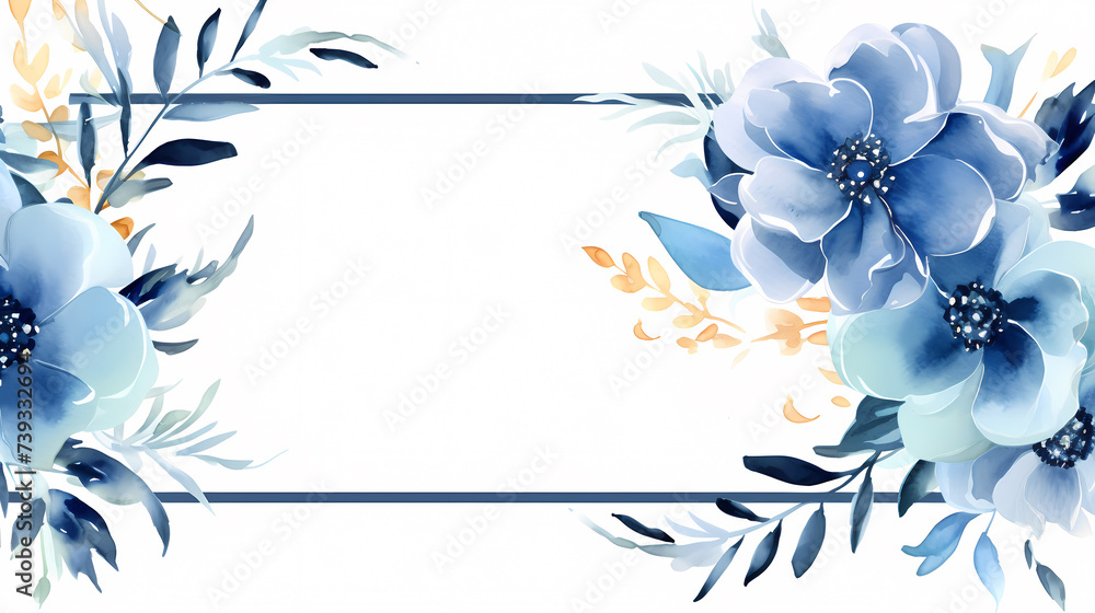 Fototapeta premium Flower frame with decorative flowers, decorative flower background pattern, floral border background