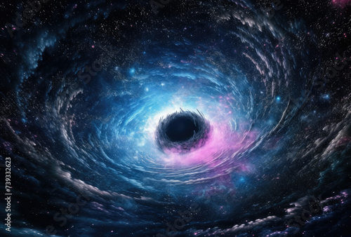 Black Hole in the Center of a Space Filled With Stars