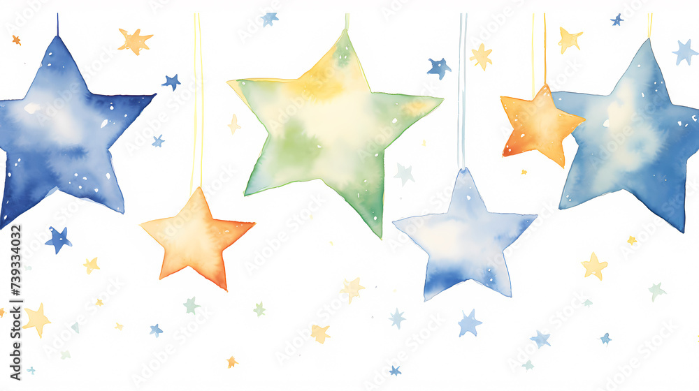Obraz premium Vibrant star paper stickers collection
