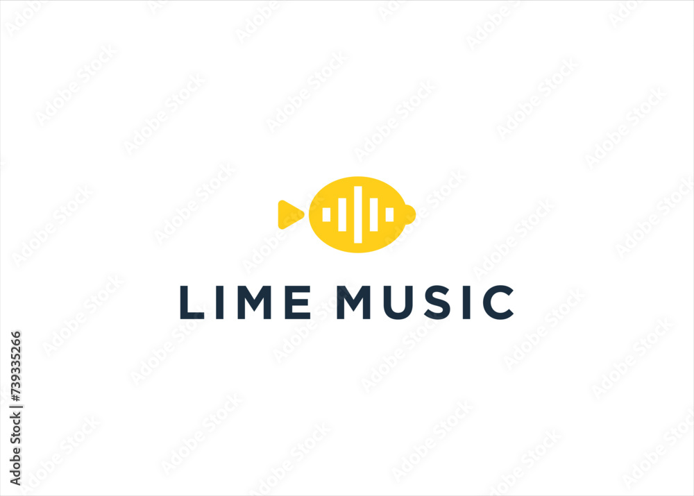 creative lemon soundwave music logo design vector template creative lemon soundwave music logo design vector template