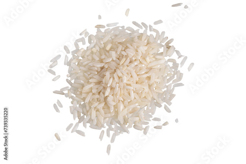 rice on white isolated background