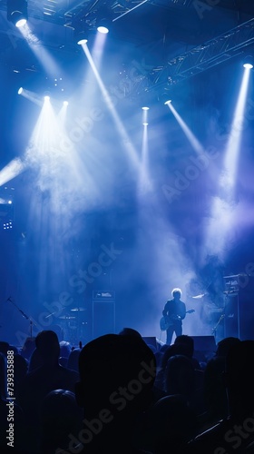 Live music thunders matched by dynamic lighting design capturing the raw energy of rock concert euphoria