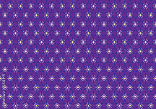 illustration pattern of the abstract flower on violet background.
