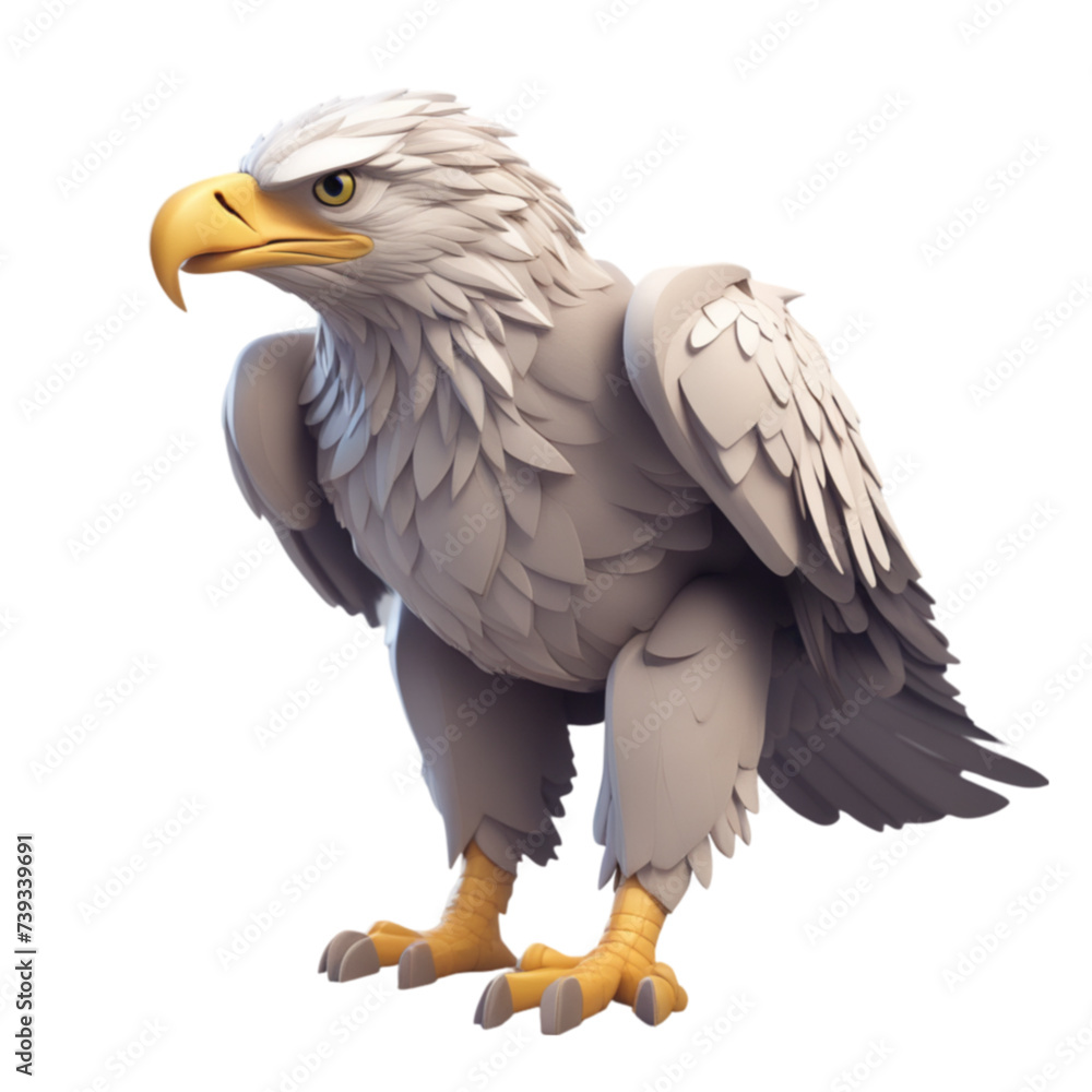 Fototapeta premium Eagle Cartoon Character Illustration Art SVG Generative AI.