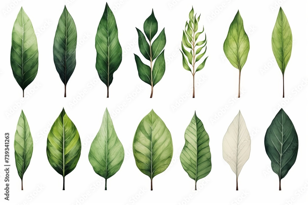 A Collection of Watercolor Leaves A Collection of Watercolor Leaves