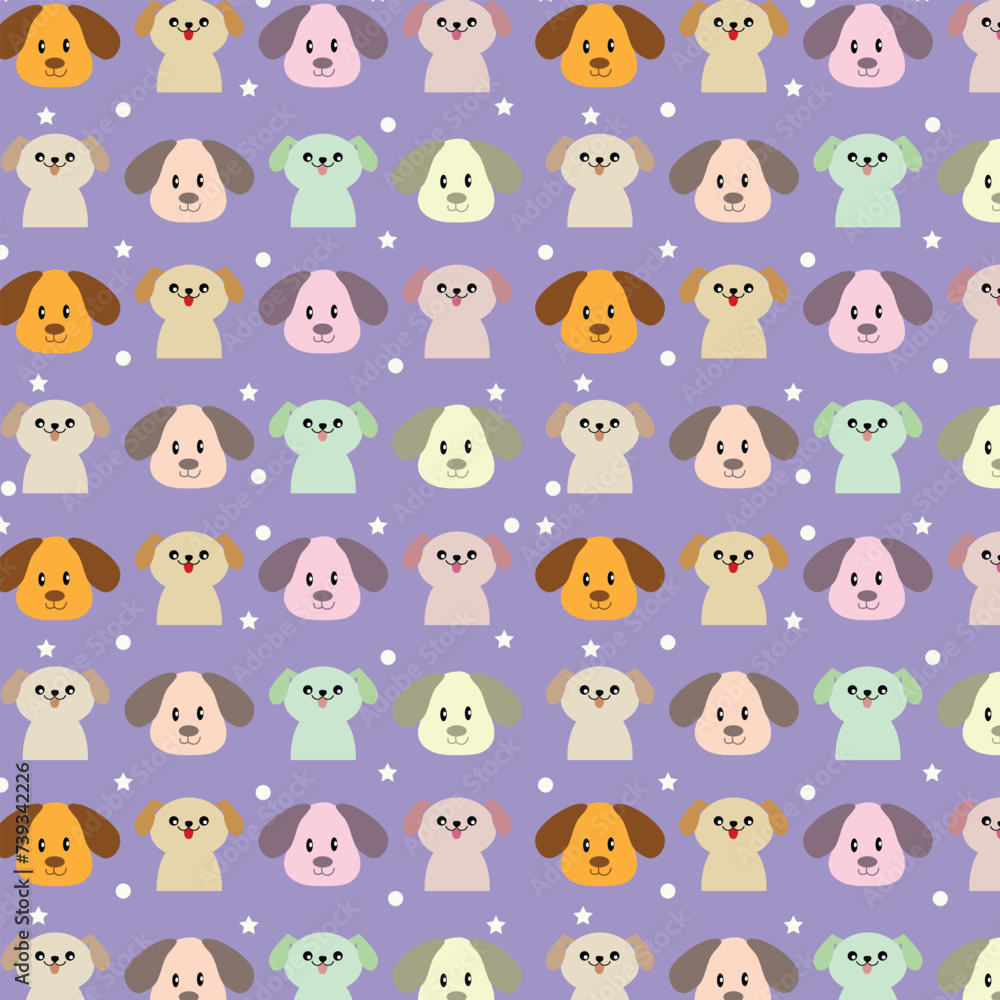 Vector dog face pattern design Vector dog face pattern design