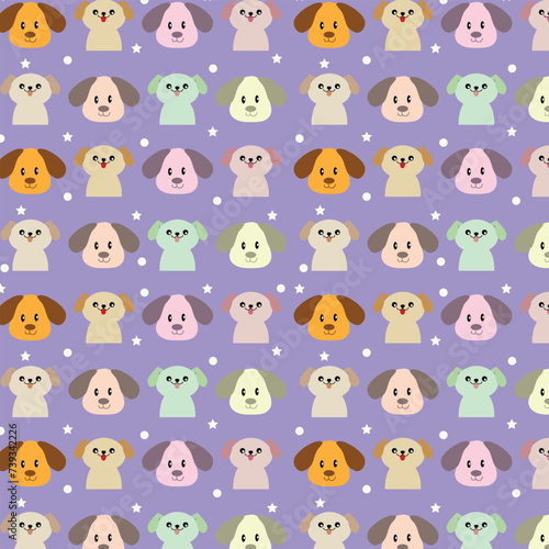 Vector dog face pattern design