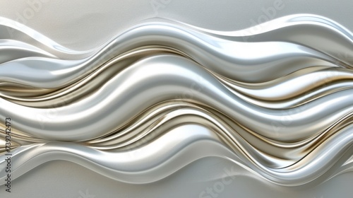 Silver and gold flowing waves