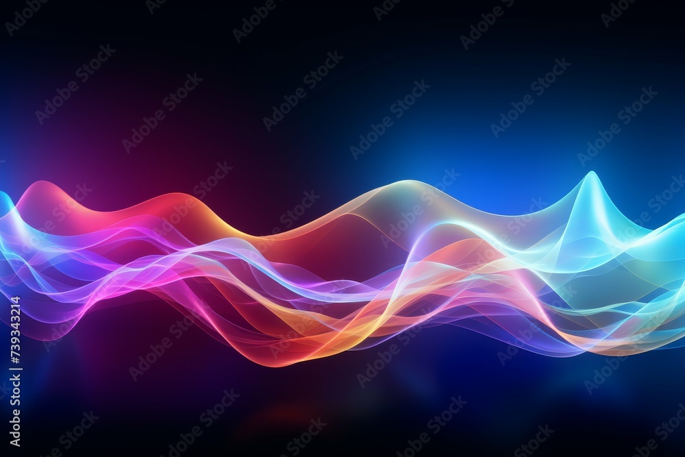 Digital abstract image of colorful wave patterns flowing with a dynamic motion. Digital abstract image of colorful wave patterns flowing with a dynamic motion.