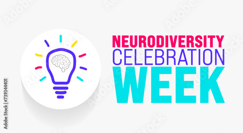 March is Neurodiversity Celebration Week background template. Holiday concept. use to background, banner, placard, card, and poster design template with text inscription and standard color. vector